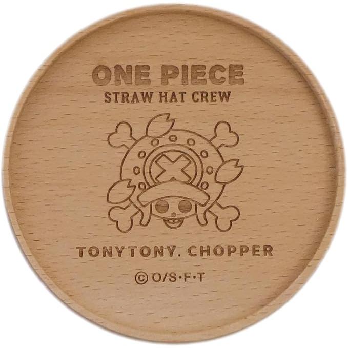 One Piece Straw Hat Pirates Wooden Coaster – Laser-Engraved Natural Wood, Made in Japan