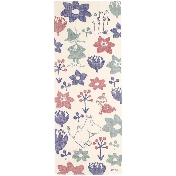 Marushin MOOMIN Tenugui Towel Calm Color Flower 34×90cm – 100% Cotton Made in Japan