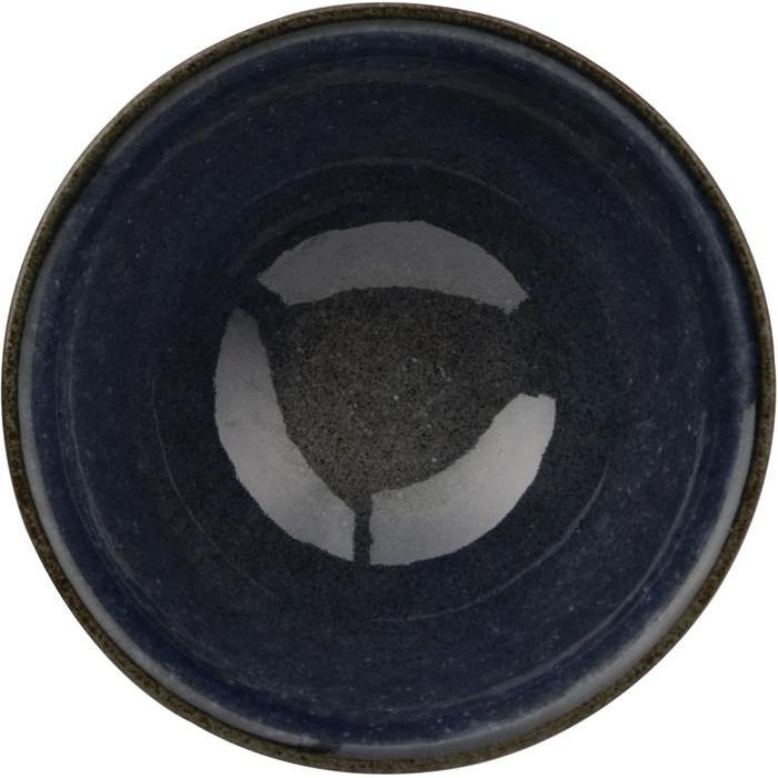 Tatara Mino Ware Rice Bowl – Navy Blue Large Shaved Design