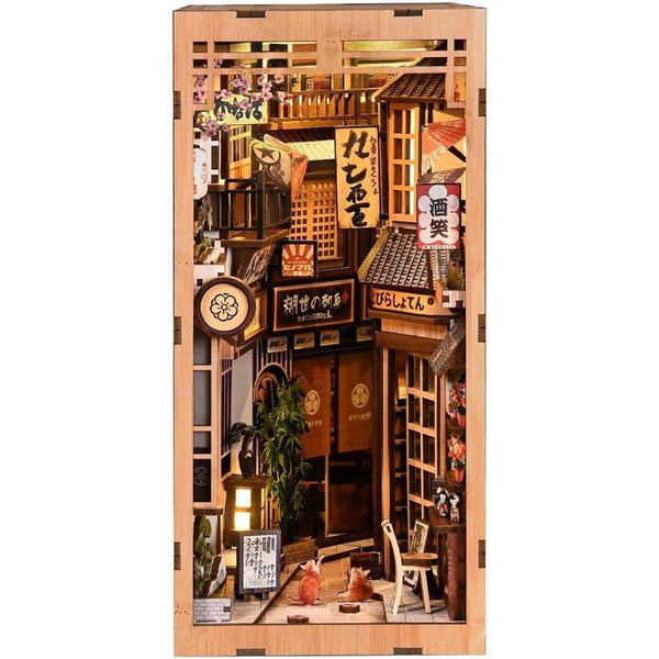 Booknook Series Miniature DIY Kit – Alley waiting for Cats | LED Light | Handmade 3D Bookshelf Diorama