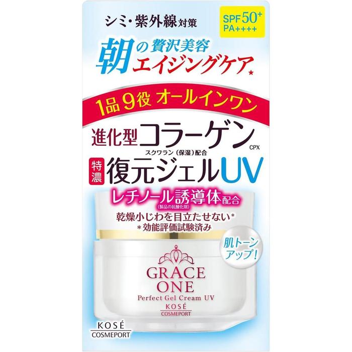 GRACE ONE Perfect Gel Cream UV – All-in-One Anti-Aging Gel with SPF50+ PA++++ for Mature Skin 50+ 100g [With alcohol]