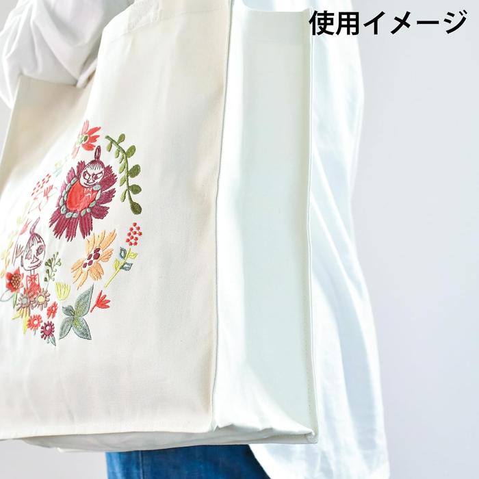 MOOMIN Organic Cotton Embroidered Tote Bag – “Autumn Wreath”