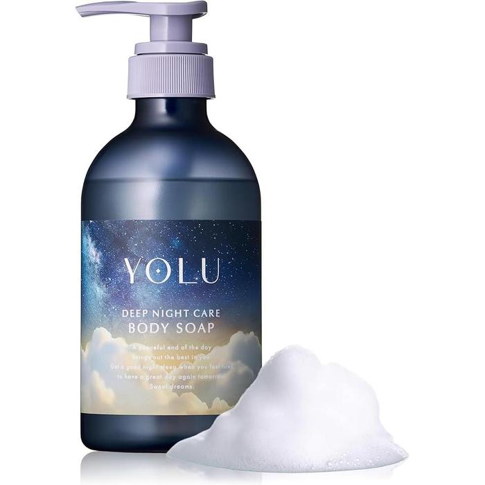 YOLU Deep Night Care Body Soap – High Moisture Dry Skin Care with Collagen & Jojoba Oil 537g [Alcohol-free]