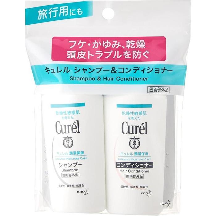 Curél Shampoo & Conditioner Trial Set – 45ml + 45ml, Travel Mini Set (With Alcohol)