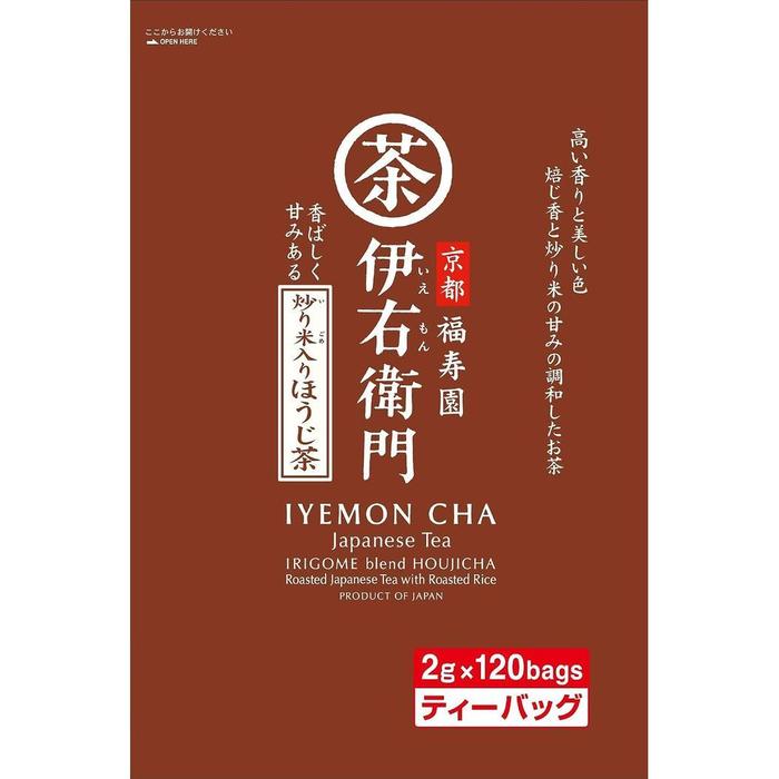 Uji no Tsuyu Iyemon Genmai Hojicha Tea Bags – Roasted Brown Rice & Hojicha Tea (120 Tea Bags)