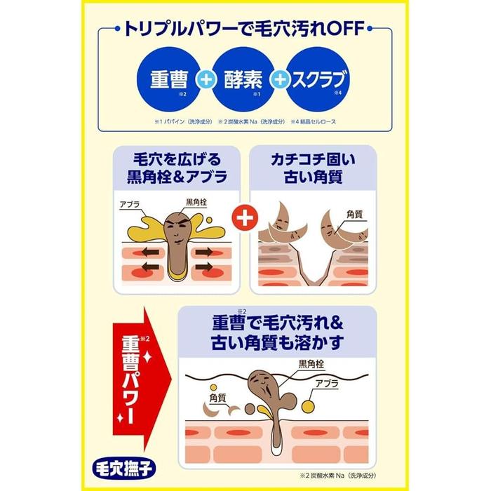 Keana Nadeshiko Boy’s Baking Soda Scrub Face Wash Powder – Triple Action Cleanser for Black Pores 100g [Alcohol-free]