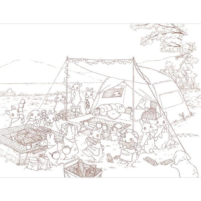 Rabbits and Nostalgic Japanese Scenery – KODAWARI Coloring Book Series