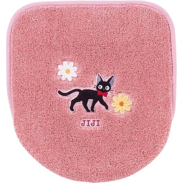 Kiki’s Delivery Service Jiji Toilet Mat – Antibacterial Acrylic, Non-Slip, Ghibli Bathroom Collection (Pink, 58 × 60 cm)