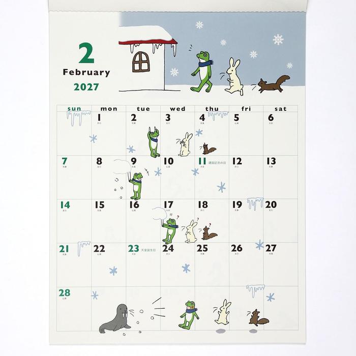 Calendario de Pared Frog Time (Kaeru no Jikan) 2027 – Greeting Life [Edición Japonesa]