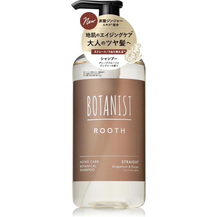 BOTANIST ROOTH Shampoo Straight Anti-Aging Care – Grapefruit and Ginger Scent, Frizz Control for Aging Hair 460ml [Alcohol-free]