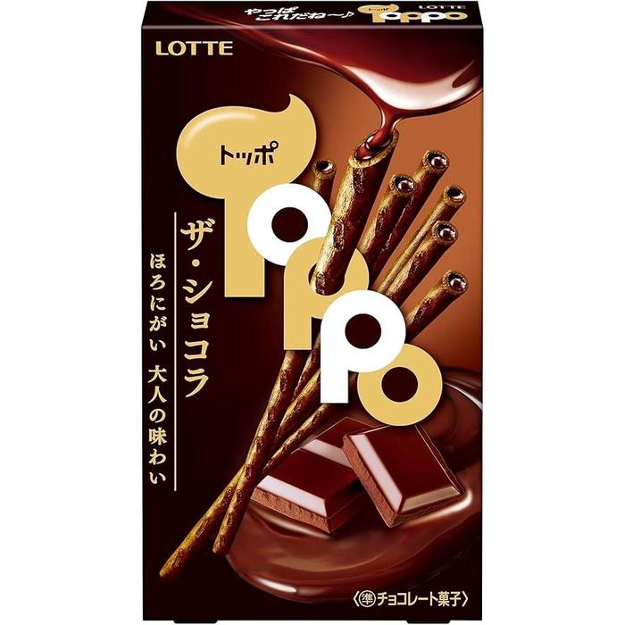 Lotte Toppo “The Chocolat” – 2 Bags | Bitter Chocolate–Filled Cocoa Pretzel Sticks