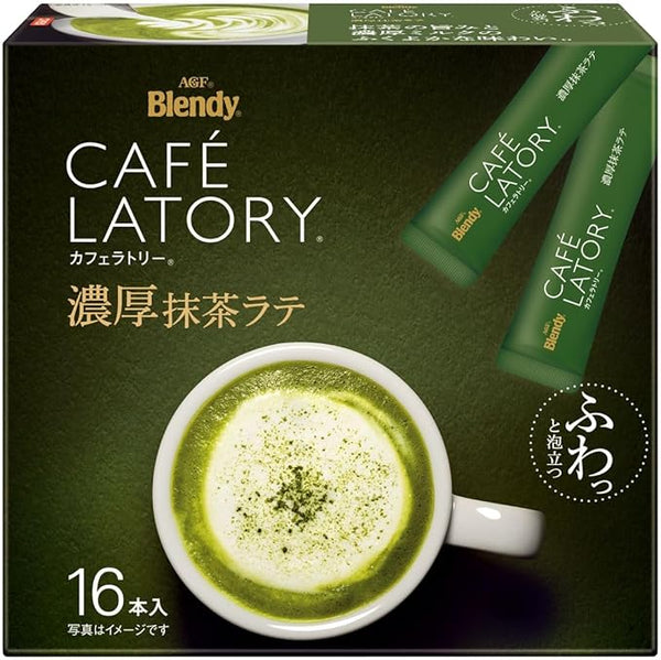 GF Blendy Cafe Latory Rich Matcha Latte Sticks (16 Servings) – Premium Matcha Powder