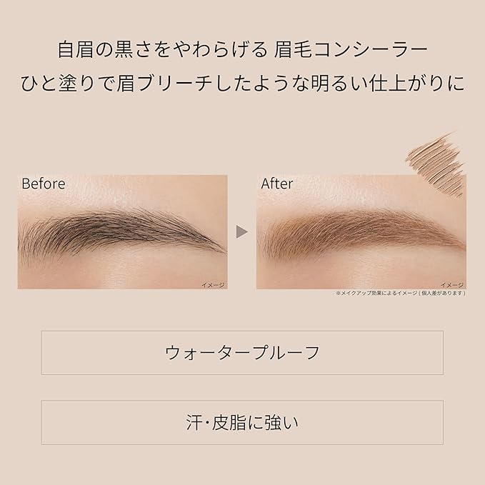 Ettusais Eye Edition Waterproof Eyebrow Concealer (Beige) – Natural Finish, 6g [Alcohol-Free]