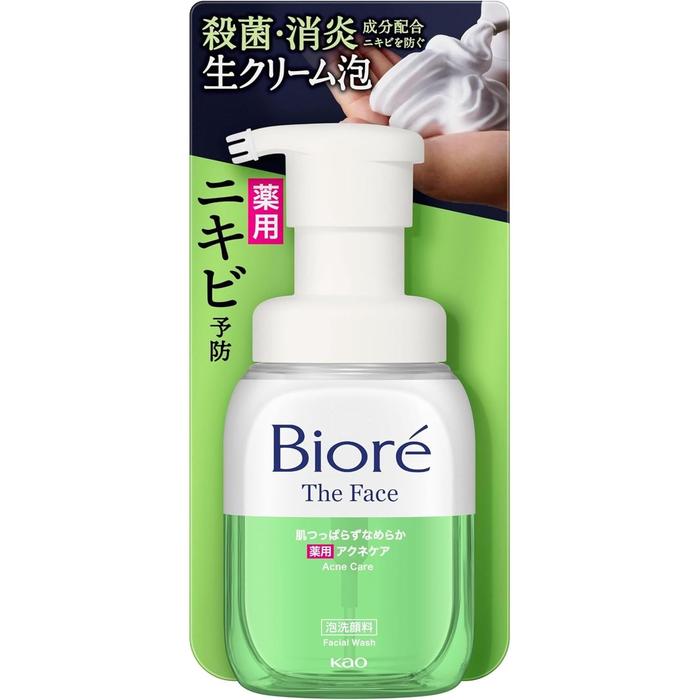 Bioré The Face Acne Care Foaming Cleanser – For Acne-Prone Skin, Isopropyl Methylphenol & Dipotassium Glycyrrhizate, 200ml (With Alcohol)