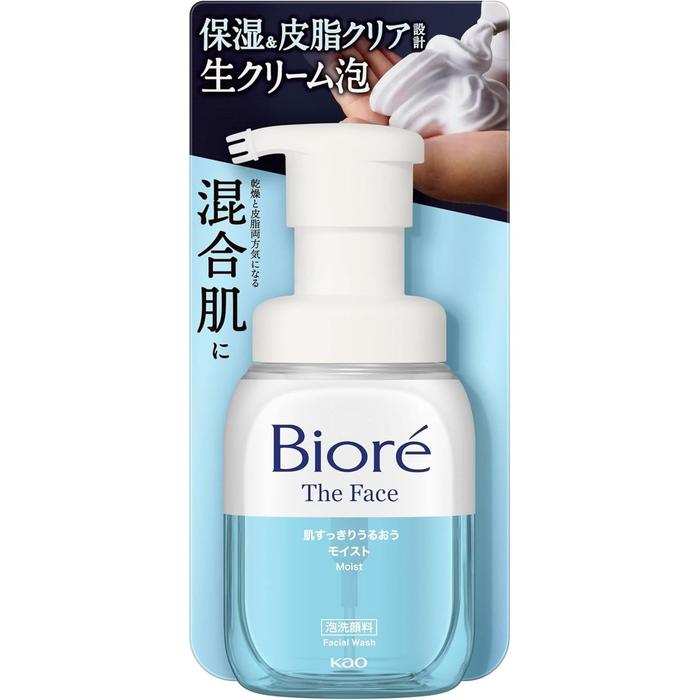 Bioré The Face Moist Foaming Cleanser – For All Skin Types, Glycerin & Lauric Acid, 200ml (With Alcohol)