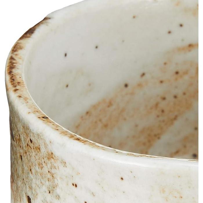 Ale-net Matcha Bowl, White, 4.7 × 3.0 in (12 × 7.5 cm), Yukishino Pottery, Mino Ware, Made in Japan