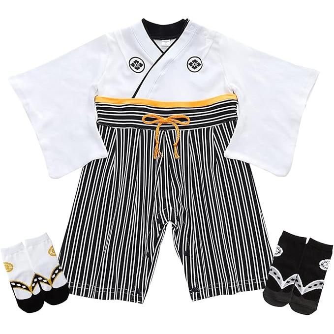 Baby Hakama Romper – Traditional Japanese Style Outfit for Boys (70–100 cm)