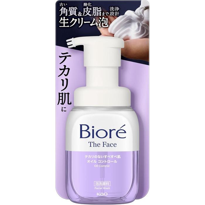 Bioré The Face Oil Control Foaming Cleanser – For Oily Skin, Glycerin & Lauric Acid, 200ml (With Alcohol)