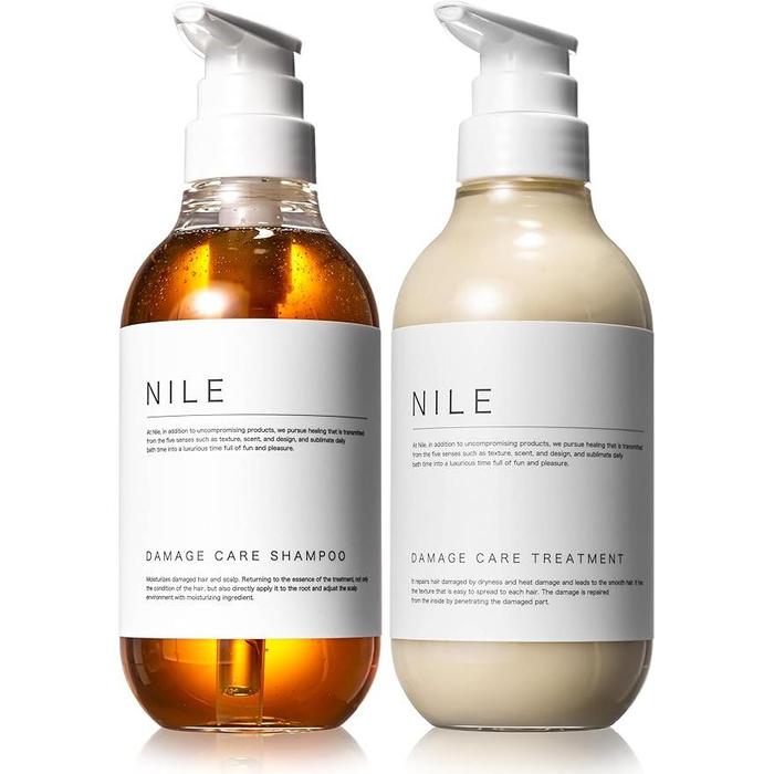 NILE Damage Care Shampoo & Treatment Set 400ml Each – Amino Acid Non-Silicone Formula | Apple Bloom Scent | Moist & Repair Hair Care [With alcohol]