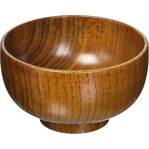 Ishida Natural Wood Lacquer Soup Bowl – 11.2cm Wooden Miso Soup Bowl