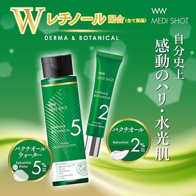 Medishot Derma & Botanical Wrinkle Serum Lotion – Bactol Water Retinol Lotion, 150ml [With Alcohol]