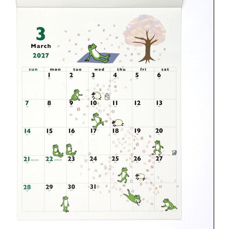 Calendario de Pared Frog Time (Kaeru no Jikan) 2027 – Greeting Life [Edición Japonesa]