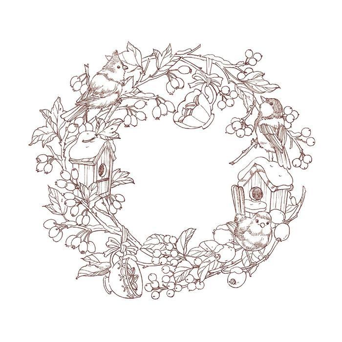 KODAWARI Coloring Book Series – Seasonal Wreaths: Plants and Friends