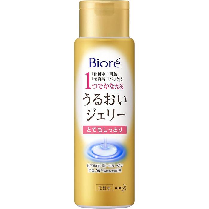 Bioré Moisturizing Jelly Very Rich – All-in-One Hydrating Gel for Dry Skin, Hyaluronic Acid & Collagen, 180ml (With Alcohol)