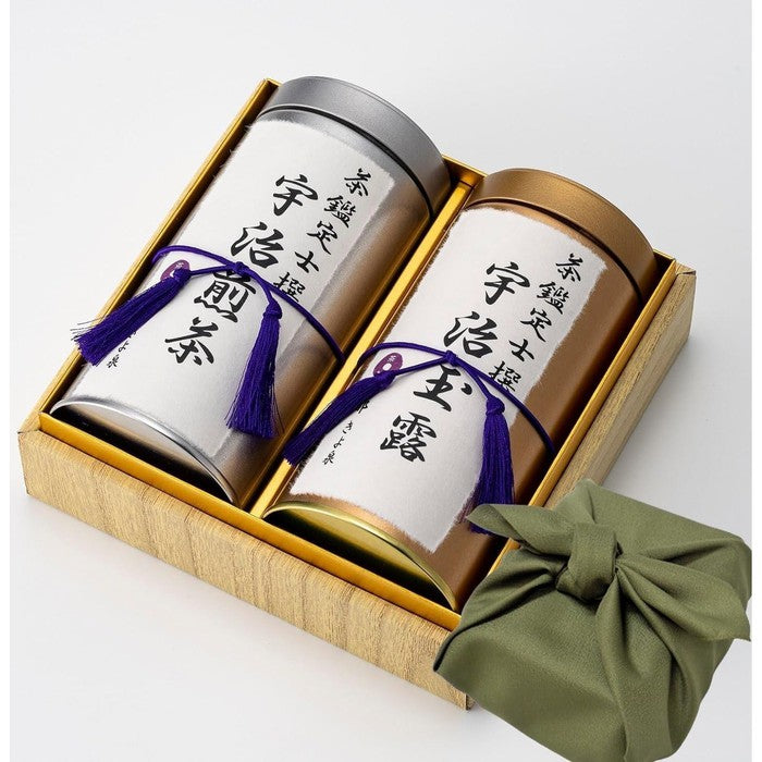 Premium Kiyomizu Uji Tea Gift Set – Premium Japanese Uji Sencha and Gyokuro, 150g x 2