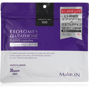 Make.iN EXOSOME + GLUTATHIONE 30Days Face Mask | Advanced Skincare with Exosome, Human Stem Cells, Glutathione, Ceramides, CICA, EGF, FGF 30sheets [No Alcohol]