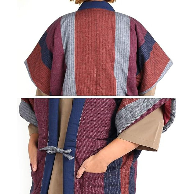 Aigoyomi Sleeveless Hanten Jacket – Kurume-ori Yakko Style, Cotton-Padded, Made in Japan by Shigematsu