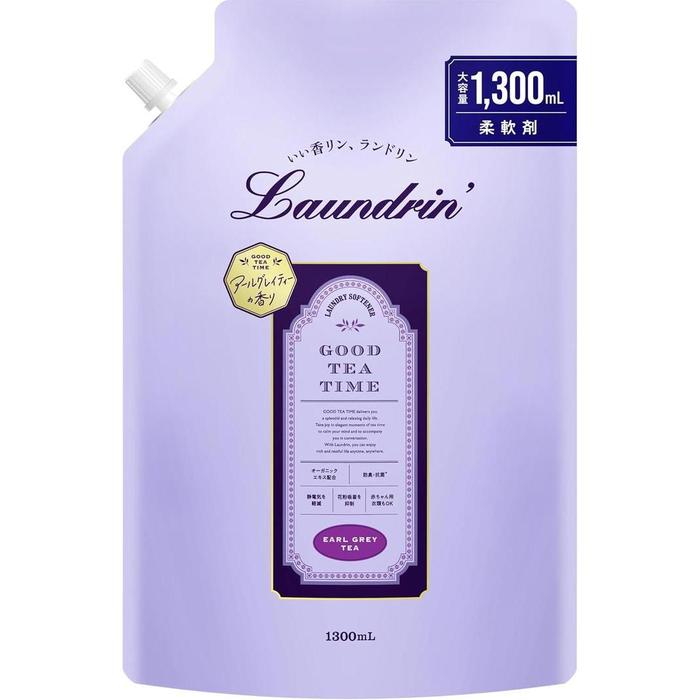 REFIL Laundrin Earl Grey Tea Fabric Softener – Bergamot, Orange, Muscat & Tea Fragrance Laundry Softener 1300 ml