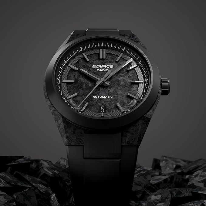 Casio EDIFICE EFK-100XPB Automatic Watch – Forged Carbon Black with Sapphire Glass
