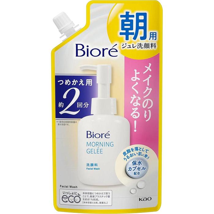 [Refill] Bioré Morning Jelly Facial Cleanser – Japanese Gel Face Wash for Hydration 160ml (Non Alcohol)