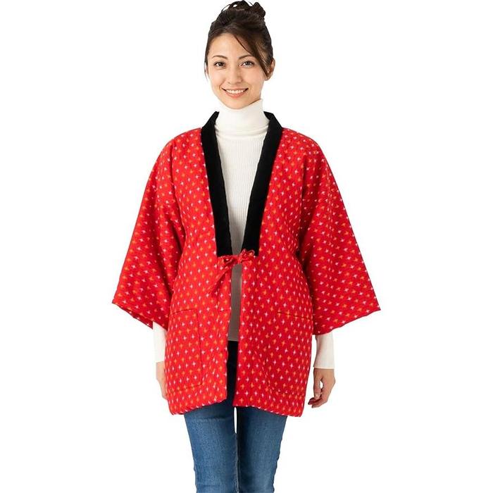 Women’s Kurume Hanten | Handmade Padded Slip-On Robe | Traditional Japanese Indoor Jacket