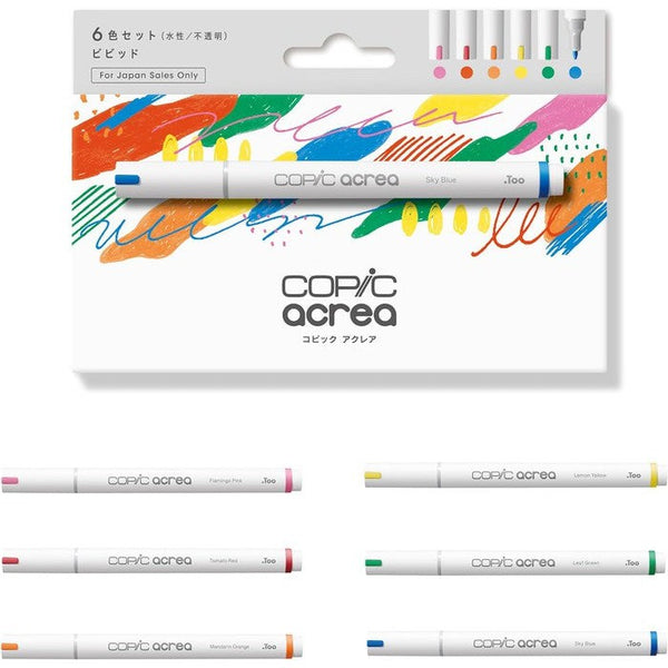 Copic Acrea Vivid 6 Color Set Water-Based Marker Water-Based Pen