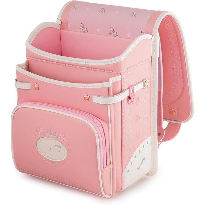 Coulomb Unicorn Japanese Randoseru School Backpack for Girls – Pearl Finish, A4 Compatible