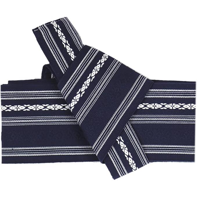 TOUWA Cotton Obi – Kenjo Pattern, Easy-Fit Kimono Belt (Available in 8 Colors)