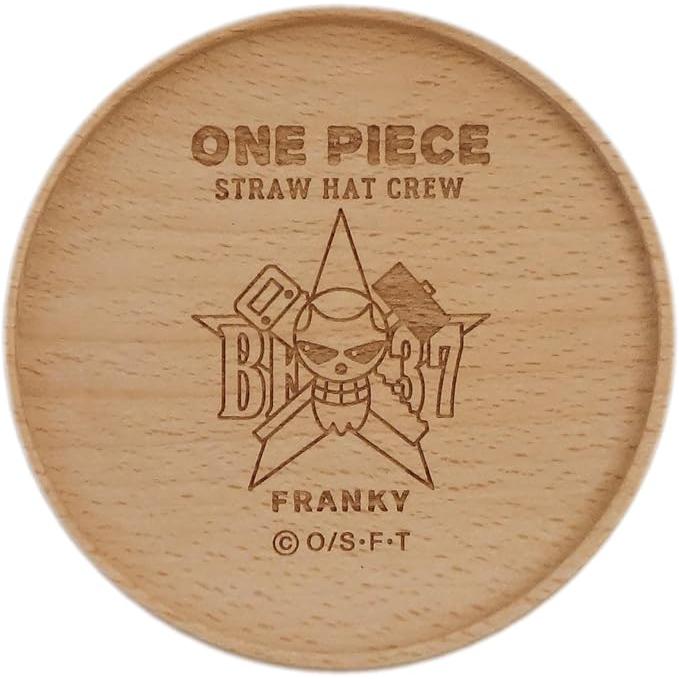 One Piece Straw Hat Pirates Wooden Coaster – Laser-Engraved Natural Wood, Made in Japan