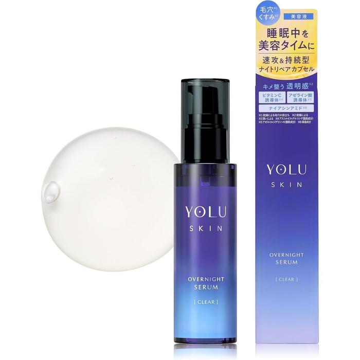 YOLU Skin Overnight Serum Clear – Night Care Brightening & Hydrating Serum (No Alcohol)