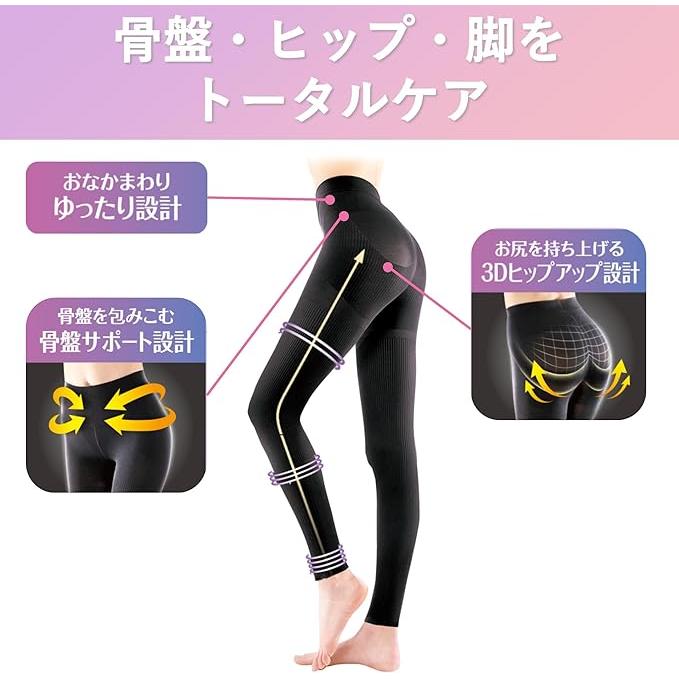 Slim Walk Ribbed Compression Leggings – Black (S–M / M–L)