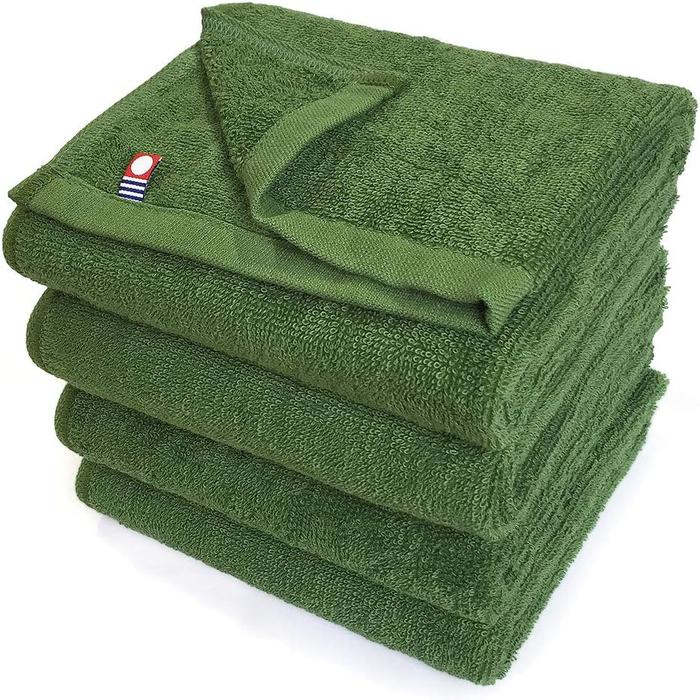 Imabari Face Towels – Green (Set of 4) 34 × 86 cm