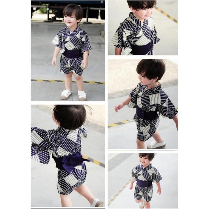 KISBINI Baby Kimono Romper – Yukata Style Summer Outfit for Boys & Girls