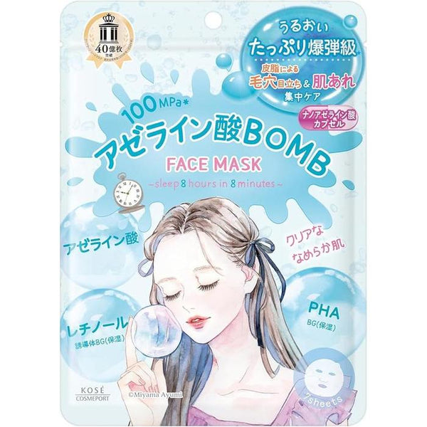 KOSE Clear Turn Azelaic Acid Bomb Mask – Pore-Clearing & Smoothing Sheet Mask [Alcohol-free]