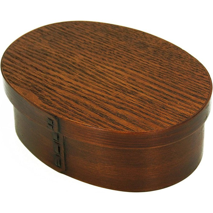 Osaka Choseido Magewappa Bento Box – Single Tier Oval Bento with Divide Brown Band Included