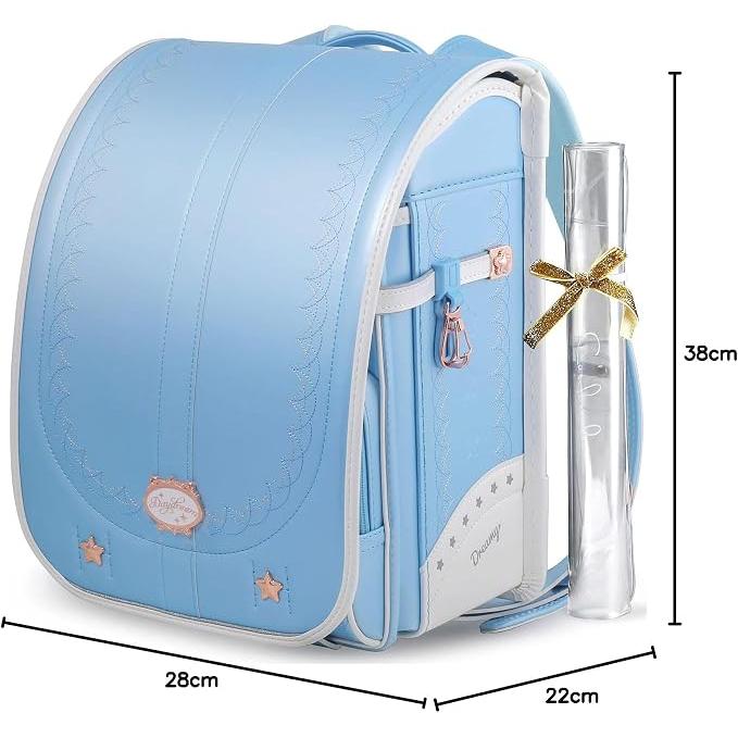 Mochila Escolar Randoseru Coulomb Unicorn Japonesa para Niñas – Acabado Perla, Compatible con A4
