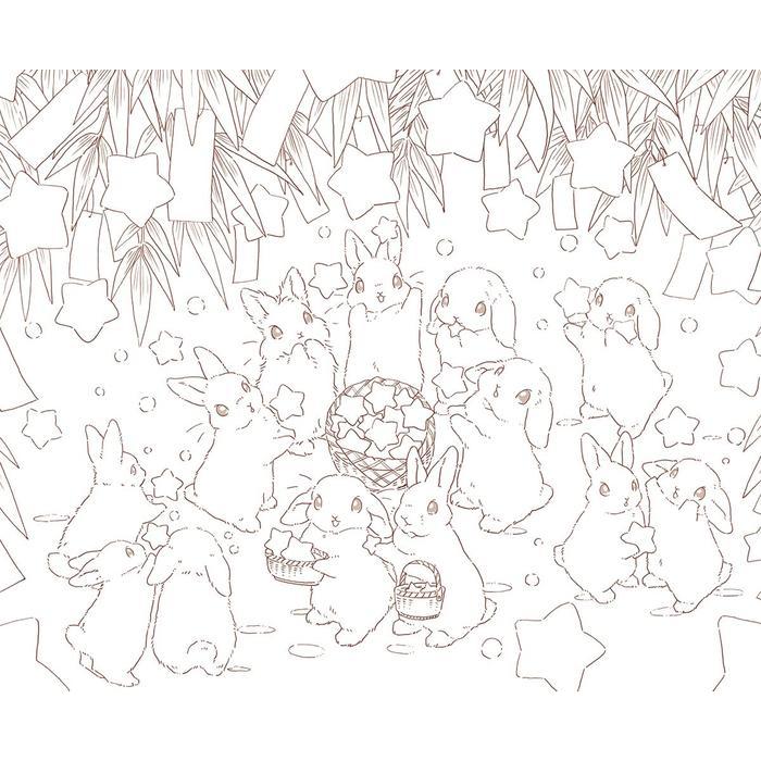 Rabbits and Nostalgic Japanese Scenery – KODAWARI Coloring Book Series
