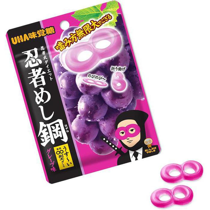 UHA Mikakuto Ninja Meshi Steel – Intense Grape-Flavored Gummies 45g