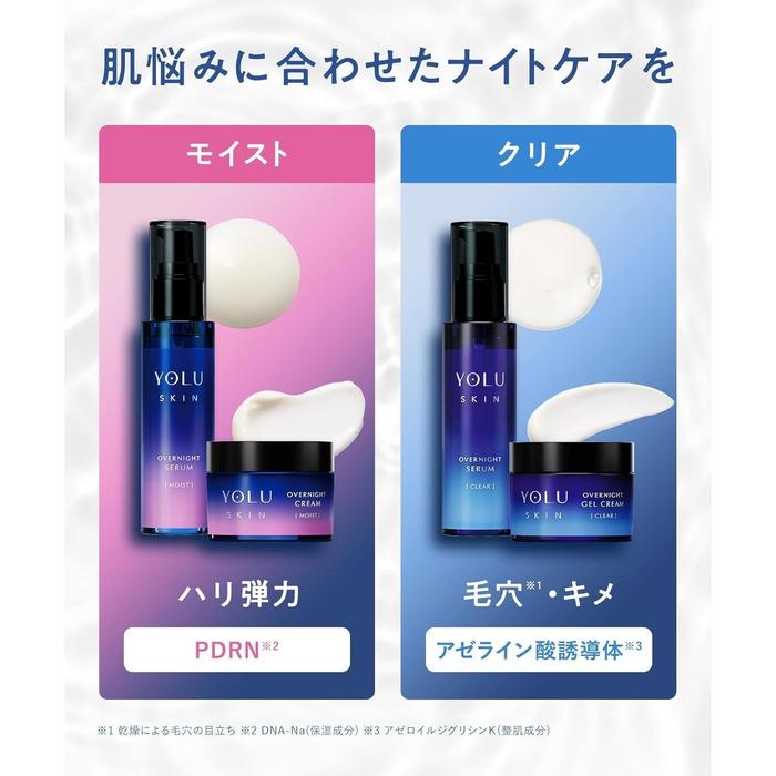 YOLU Skin Overnight Serum Clear – Night Care Brightening & Hydrating Serum (No Alcohol)