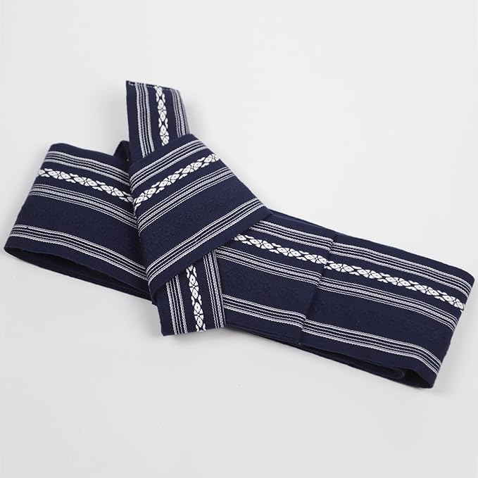 TOUWA Cotton Obi – Kenjo Pattern, Easy-Fit Kimono Belt (Available in 8 Colors)